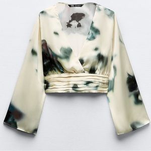 NWT Satin Cropped Top
